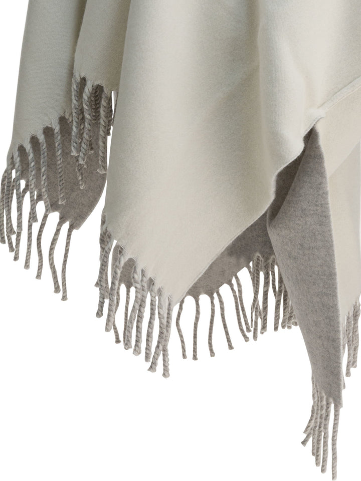 Brunello Cucinelli Reversible Wool And Cashmere Cape Jackets and Coats - Grey | 240126c17a849ac07083377a4784e9d8b6bbc422