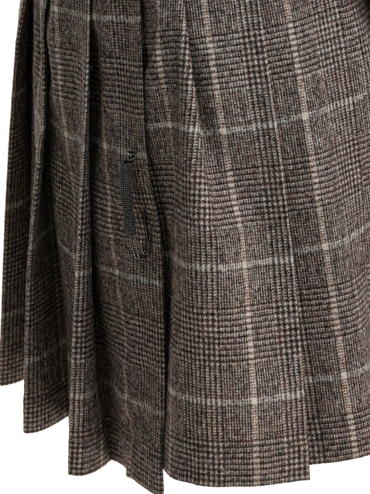 Brunello Cucinelli Prince Of Wales Miniskirt Skirts - Brown | 897ca18e11fda1c1281d58662f851f66f557b39c