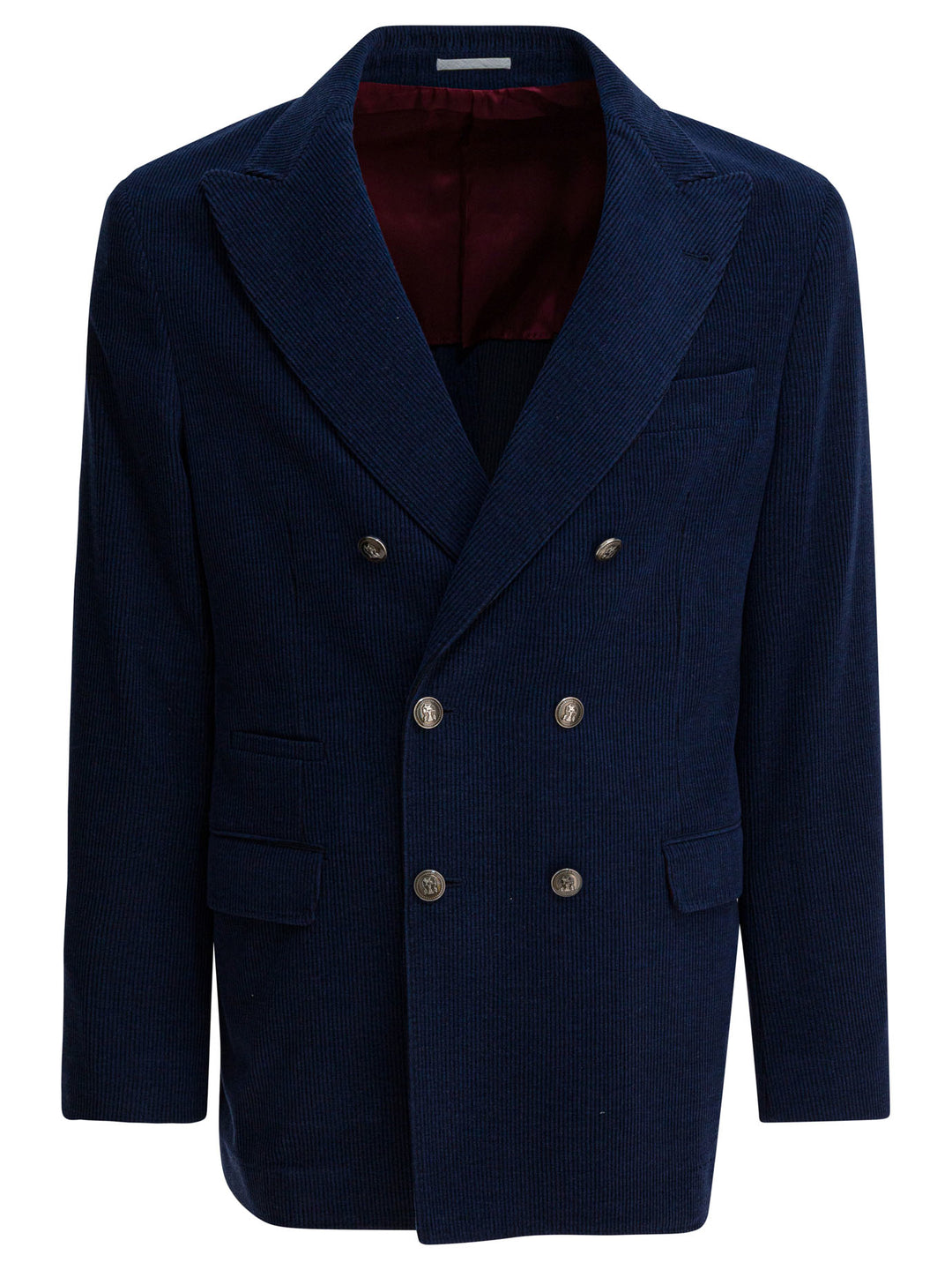 Brunello Cucinelli Wool, Silk And Cashmere Double-Breasted Blazer Jackets and Coats - Blue | 31fd4aa0beae41ca185be4f56a2dbadab7b84a3e