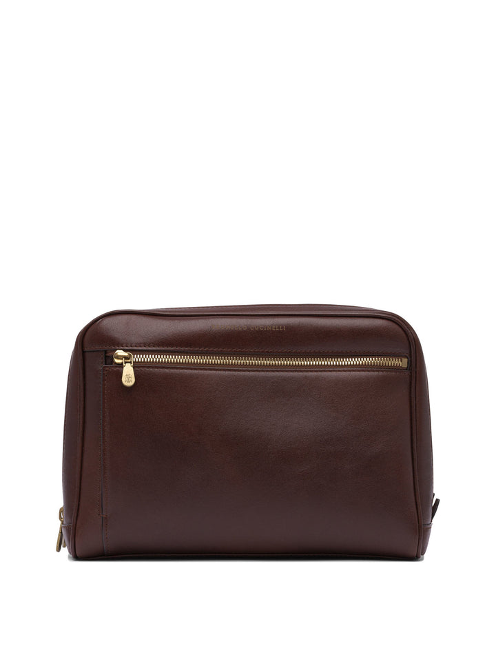 Brunello Cucinelli Leather  Bag Pouch - Brown | 43b99333b71bce817659c477809dfd486c5b3b78