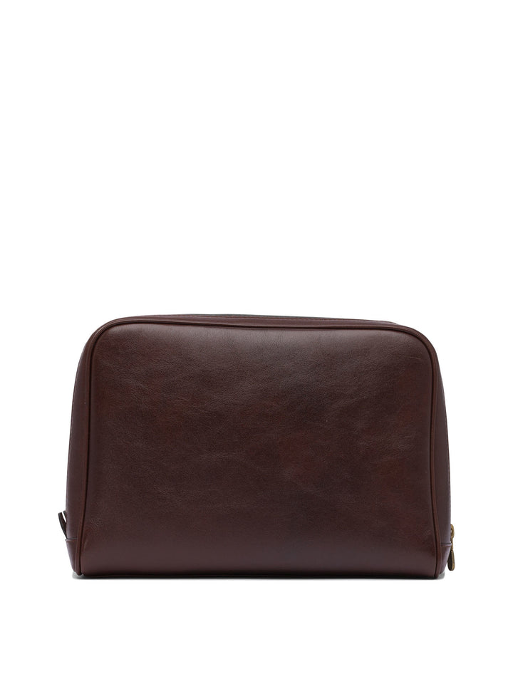 Brunello Cucinelli Leather  Bag Pouch - Brown | 7875428e6b49a71f2a11adc4a5c8214461ec382d