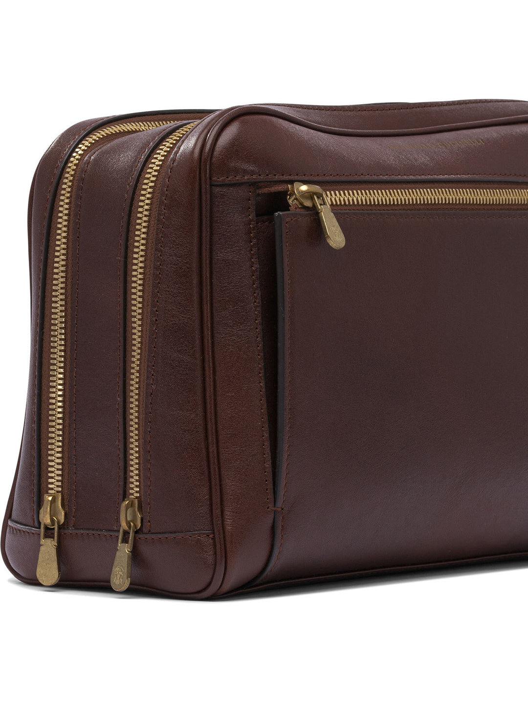 Brunello Cucinelli Leather  Bag Pouch - Brown | 07d971f61f70e0aa94e3f9af574b8fcbc9101a14