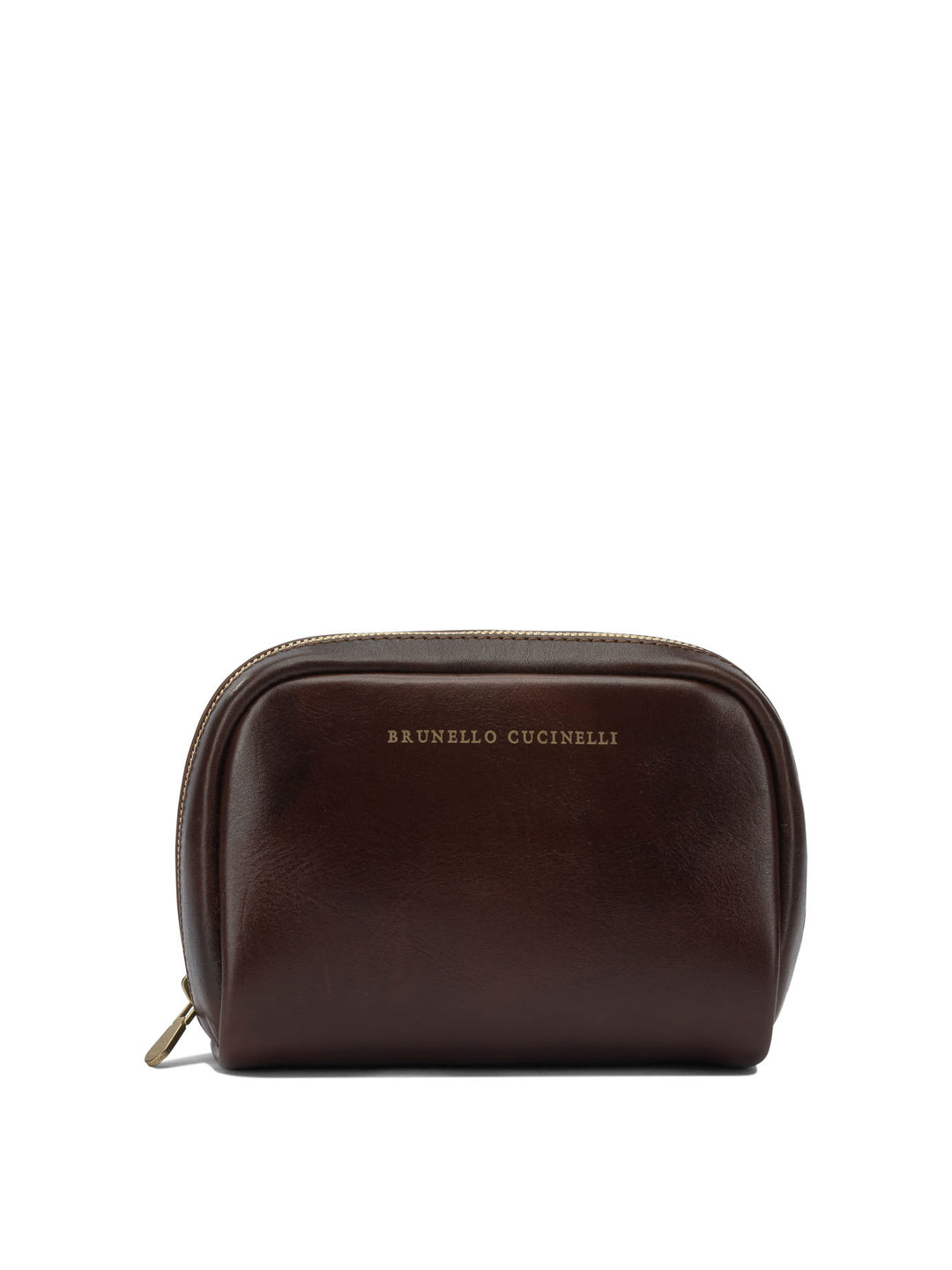 Brunello Cucinelli Leather Beauty Case Pouch - Brown | 32929bdd6848cacfa356a2407254eeb56083f5b8