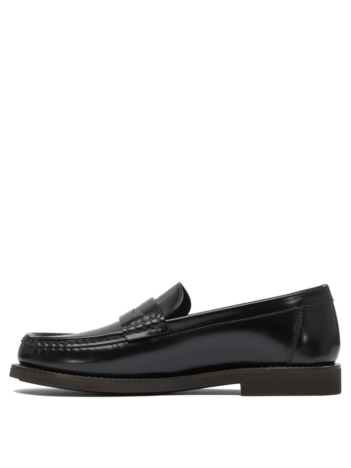 Brunello Cucinelli Leather Loafers With Jewel Detailing Loafers & Slippers - Black | 4aaa6a702c6ad65cb99b75867cd9e5acb9de30e5