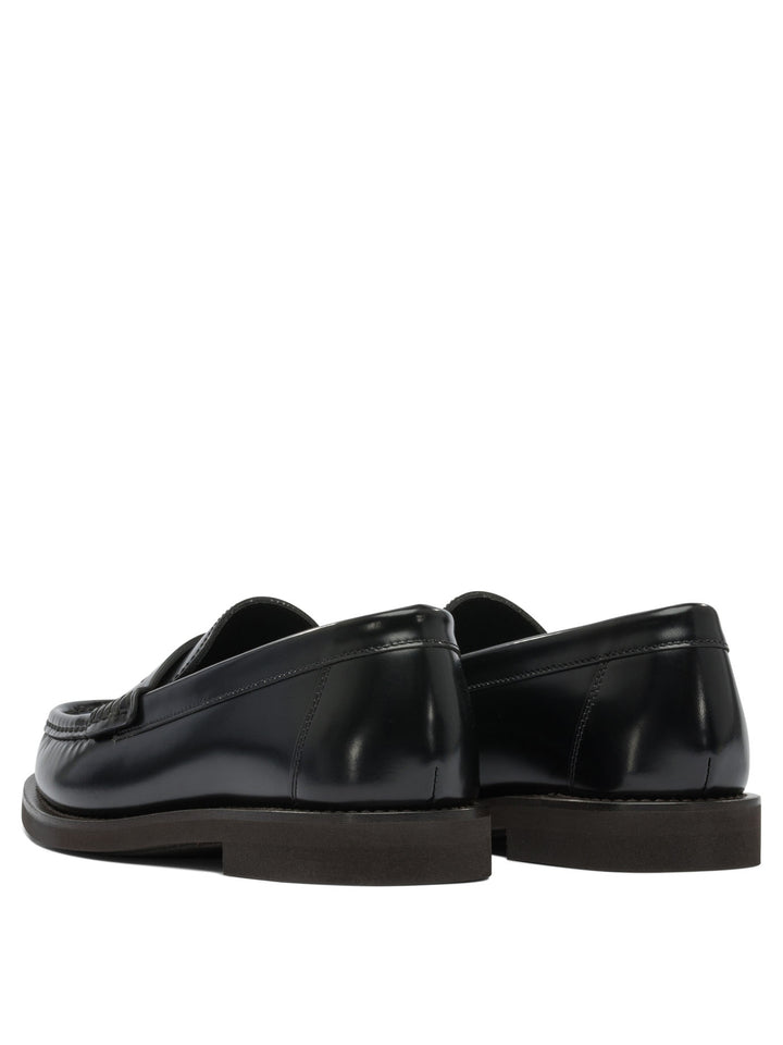 Brunello Cucinelli Leather Loafers With Jewel Detailing Loafers & Slippers - Black | 849af624331cb66dc1d72aeb43357ee5854cf630