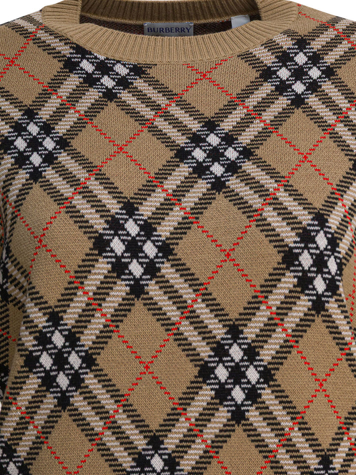 Burberry Wool Blend Crew Neck Sweater Knitwear - Beige | c28872efe5355c9b22dad5557183184366a524bd
