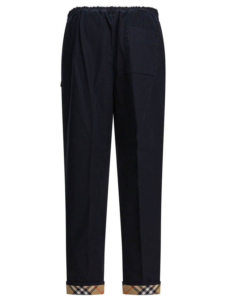 Burberry With Check Detail Trousers - Black | 1d2ea26b77b1db4318bfe009b4f79a3411cfcf98