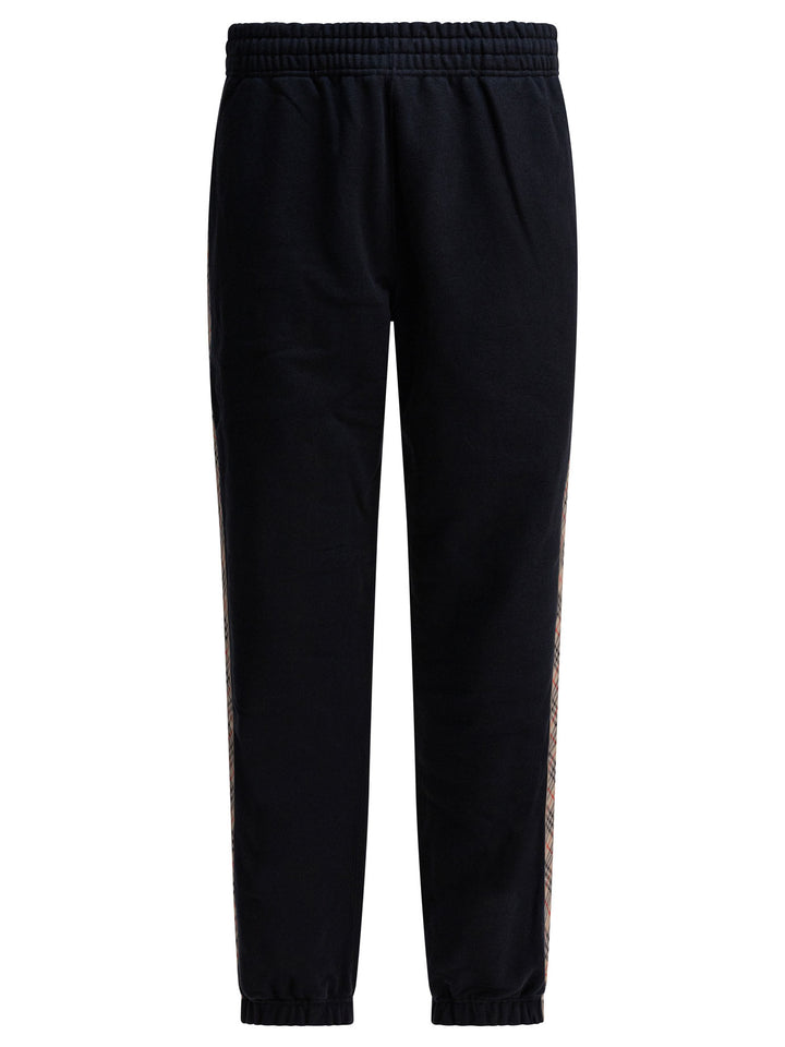 Burberry With Check Trim Trousers - Black | 61c23260d51ee5d3a24ac963d60a17955a25d930