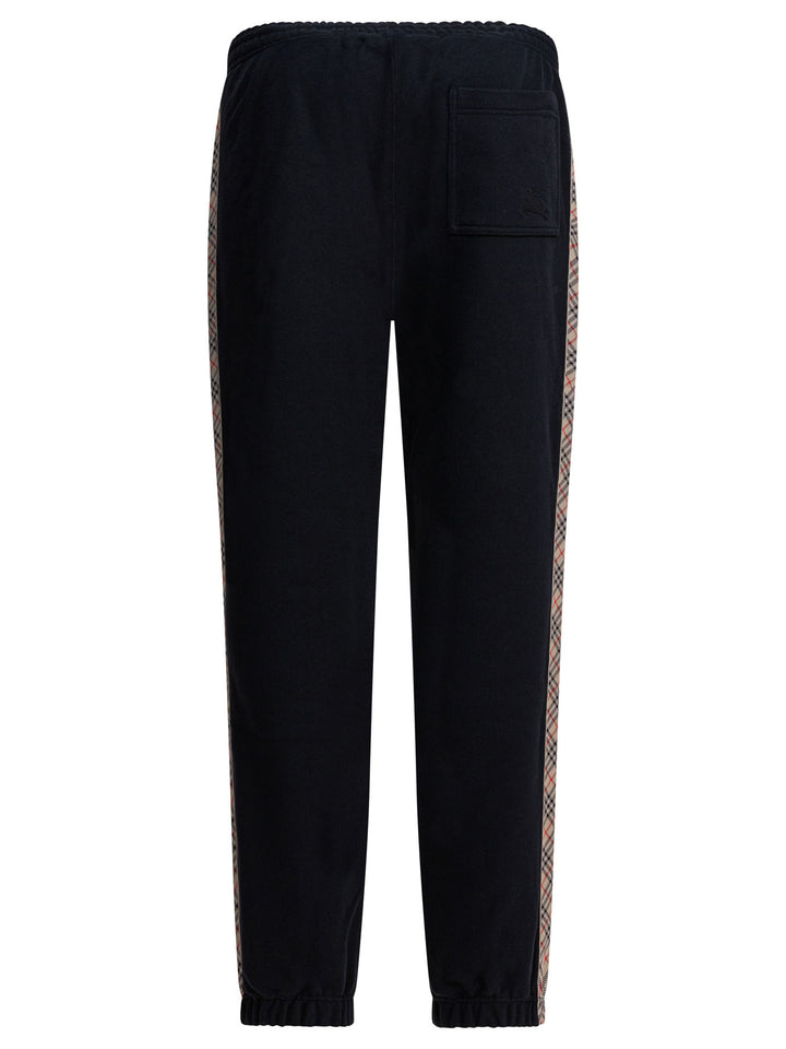 Burberry With Check Trim Trousers - Black | 4d4322a3fbf12173730167ecc59b3b53e3ca94b7