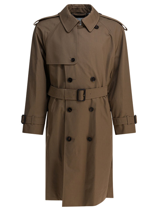 Long Gabardine Trench Coat Jackets And Coats Brown
