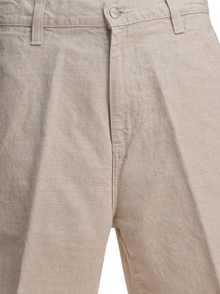 Carhartt Wip Walter Single Knee Shorts - Beige | 496f97a6279b70a6b0f332608f54290f7e5d6702