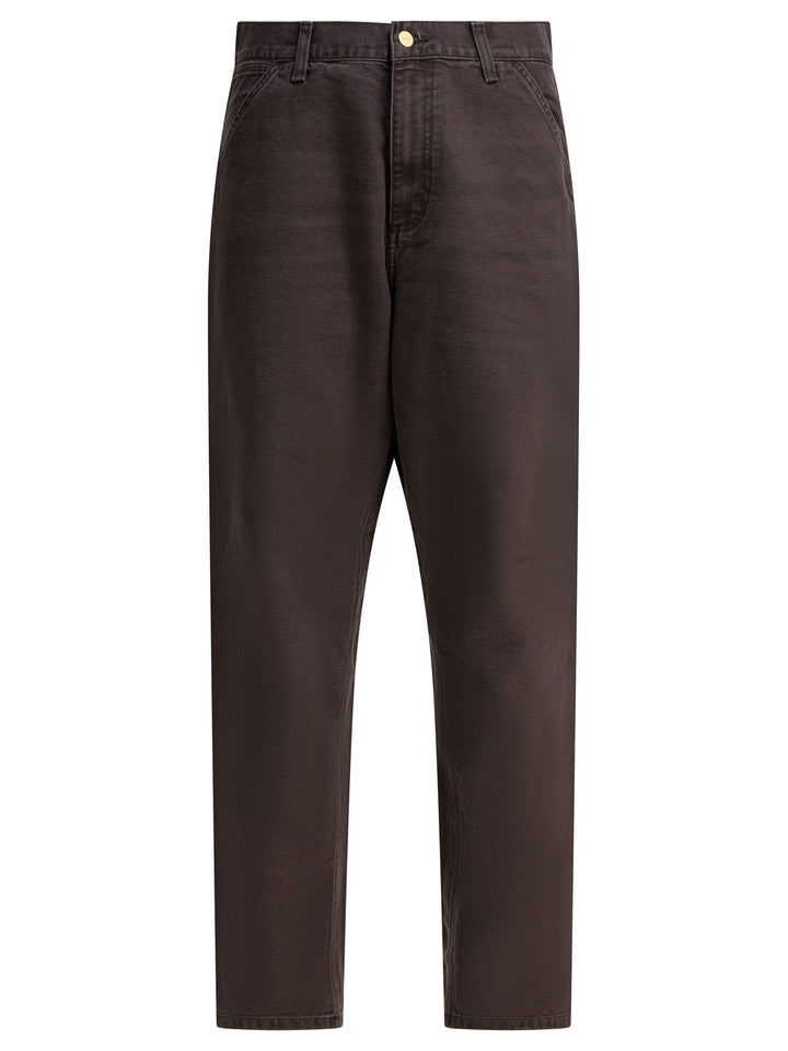 Carhartt Wip Single Knee Trousers - Brown | 01586f672ce1457b0f5a6565d1498f039032e09a