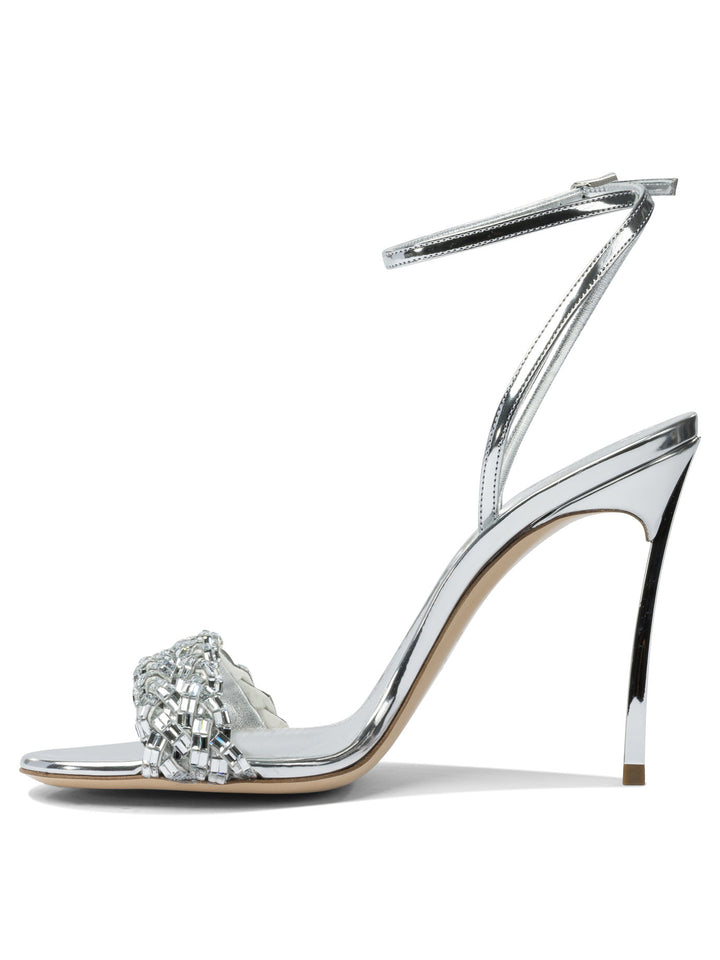 Casadei Interstellar Sandals - Silver | 9815f8fed944b0b91253f9078143957b349af462