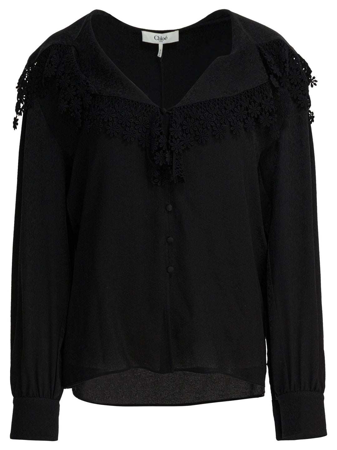 Chloé Blouse With Lace Collar Shirts - Black | a2051373971dac39d9b94a2979799ac2c60c3fd2