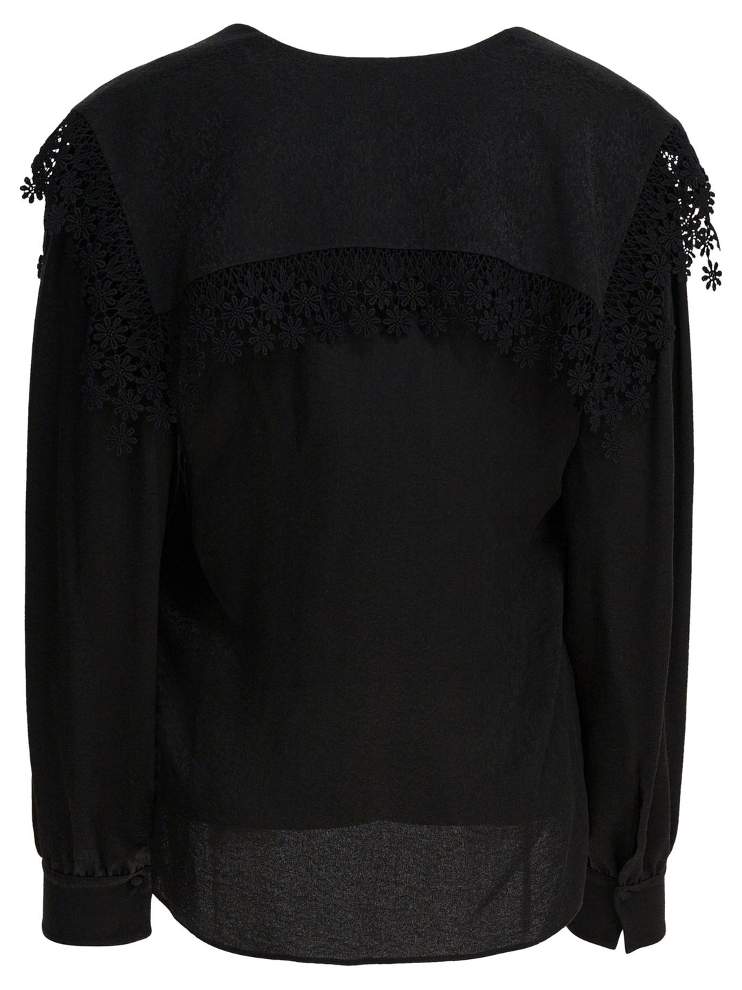 Chloé Blouse With Lace Collar Shirts - Black | ee6525b0f6e4310cd4ca2a094d7a78164db28b8a