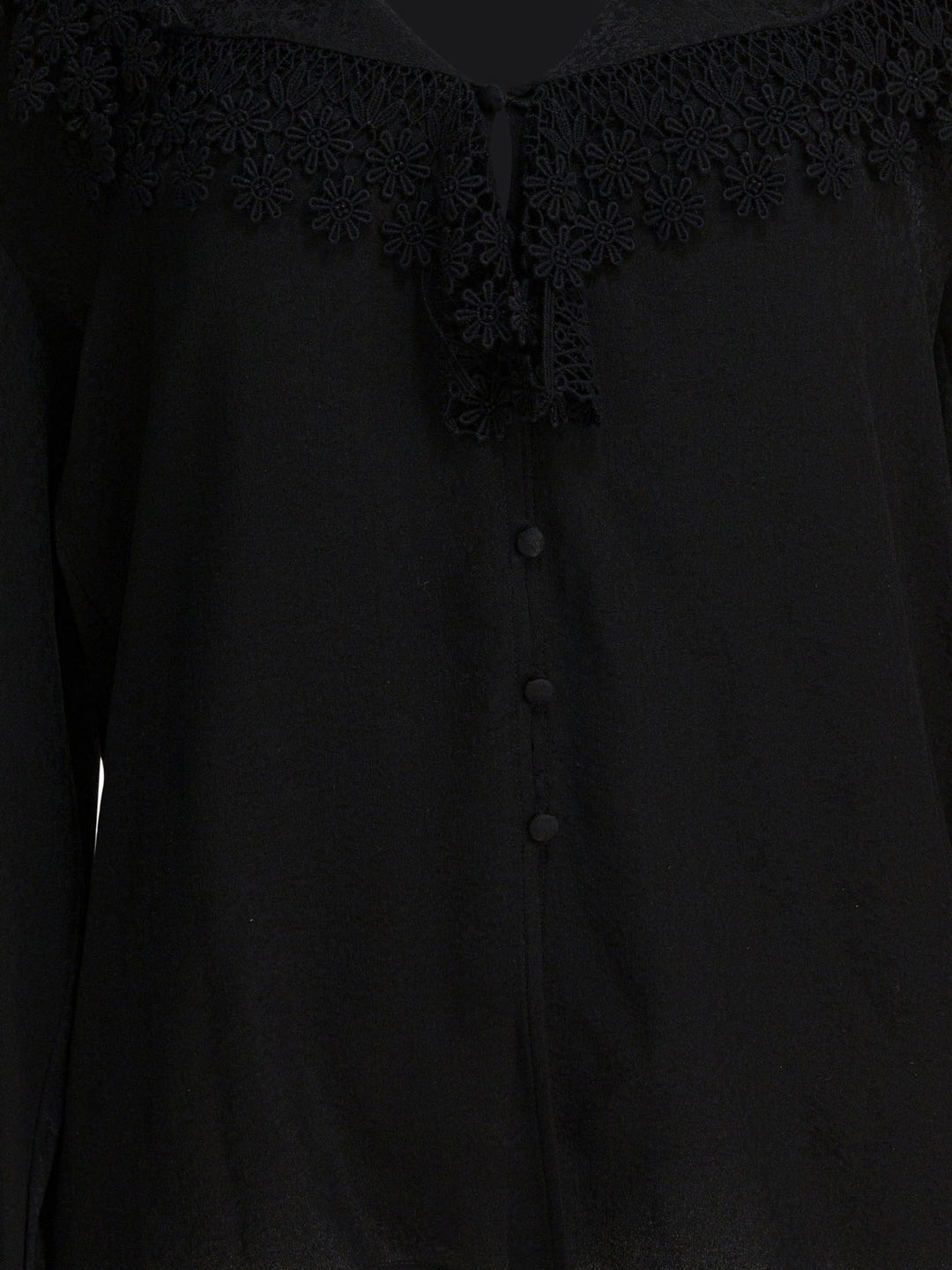 Chloé Blouse With Lace Collar Shirts - Black | 633cfce00e95d8065a240669f66b2550add63333