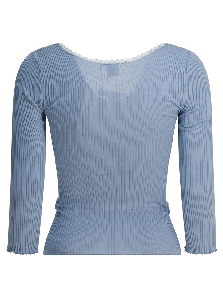 Chloé Fitted Cardigan With Plunging Neckline Knitwear - Light blue | 9ed2ac857c913f403518197177e093c8279244f3