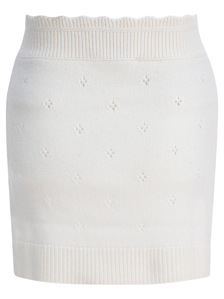 Chloé Openwork Wool And Cashmere Miniskirt Skirts - White | f7010377eafd2ed99fb99fb24c476c0dfde8ceeb