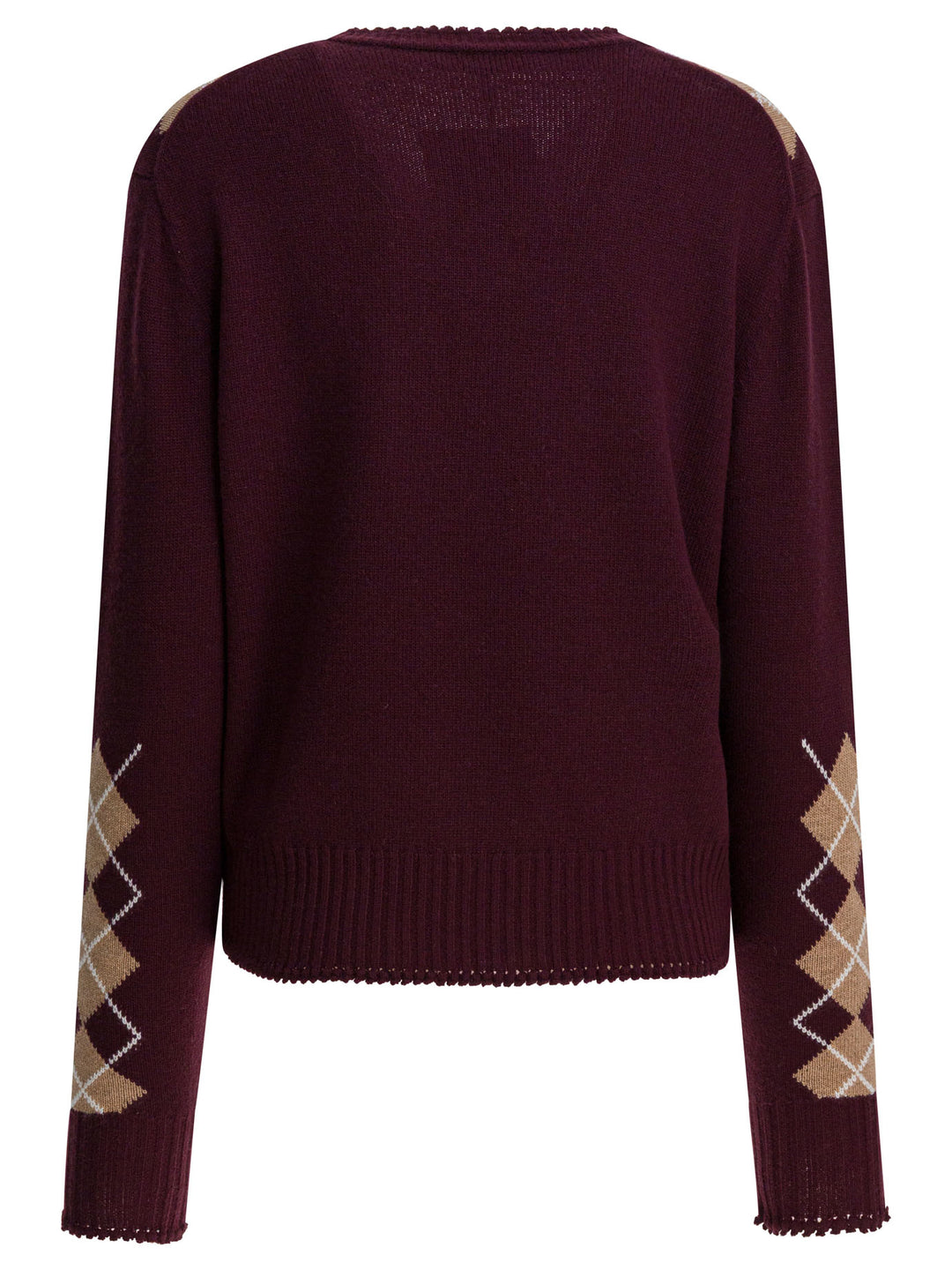 Chloé Wool And Cashmere V-Neck Sweater Knitwear - Bordeaux | 4874d2cf6186236461aec500369775ff50de7e43
