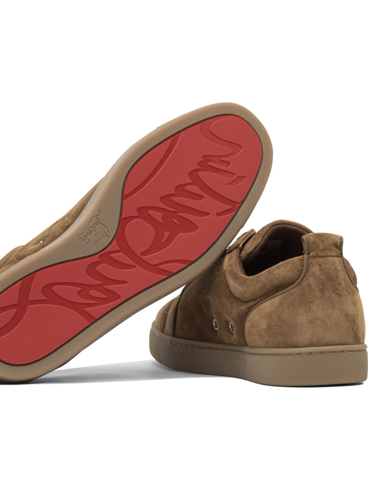 Christian Louboutin Louis Junior Orlato Flat Veau Velours Ds/Gg Sneakers & Slip-On - Brown | 5d5c9aec6fb8ddaa6d85d668e408c2508a93d09b