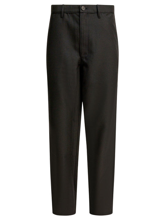 Wool Blend Pants Trousers Black