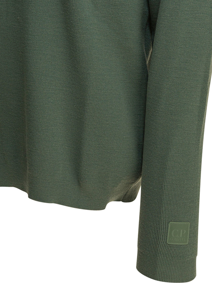 C.P. Company Wool And Silk Crewneck Sweater Knitwear - Green | 1b100be96767a5d0506293c9e171376654d28444