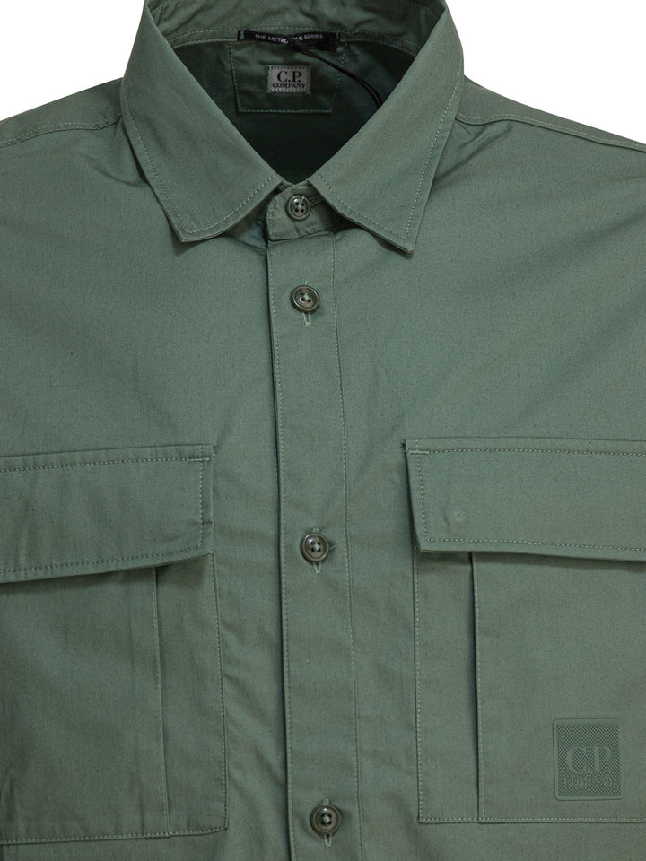 C.P. Company Cotton Gabardine Overshirt Shirts - Green | ca225ff397182ae5089e09ab3952f45817693ddc