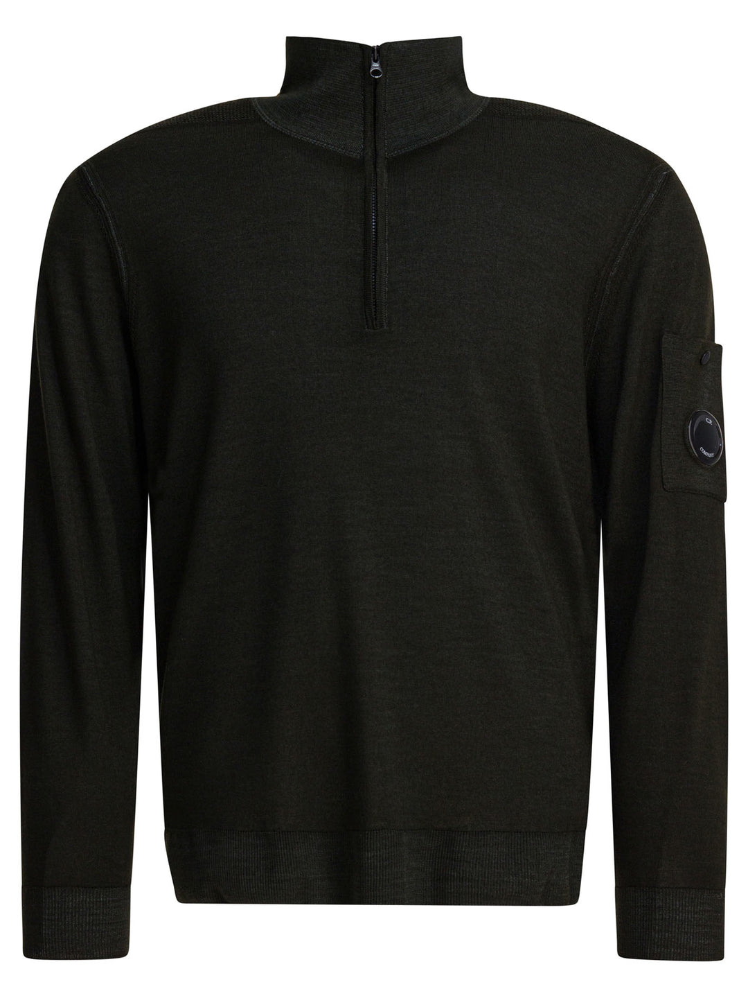 C.P. Company Merino Wool Half-Zip Sweater Knitwear - Grey | c2733b940b763e2eb57d77068fd5efaa32fb9635
