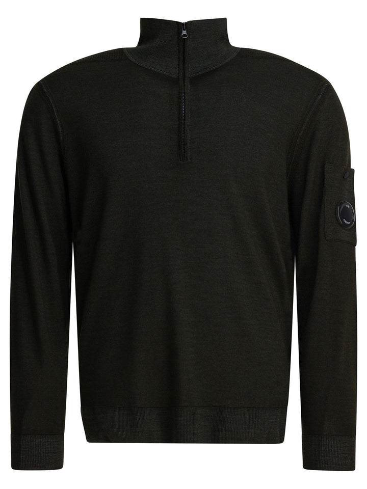 C.P. Company Merino Wool Half-Zip Sweater Knitwear - Grey | c2733b940b763e2eb57d77068fd5efaa32fb9635