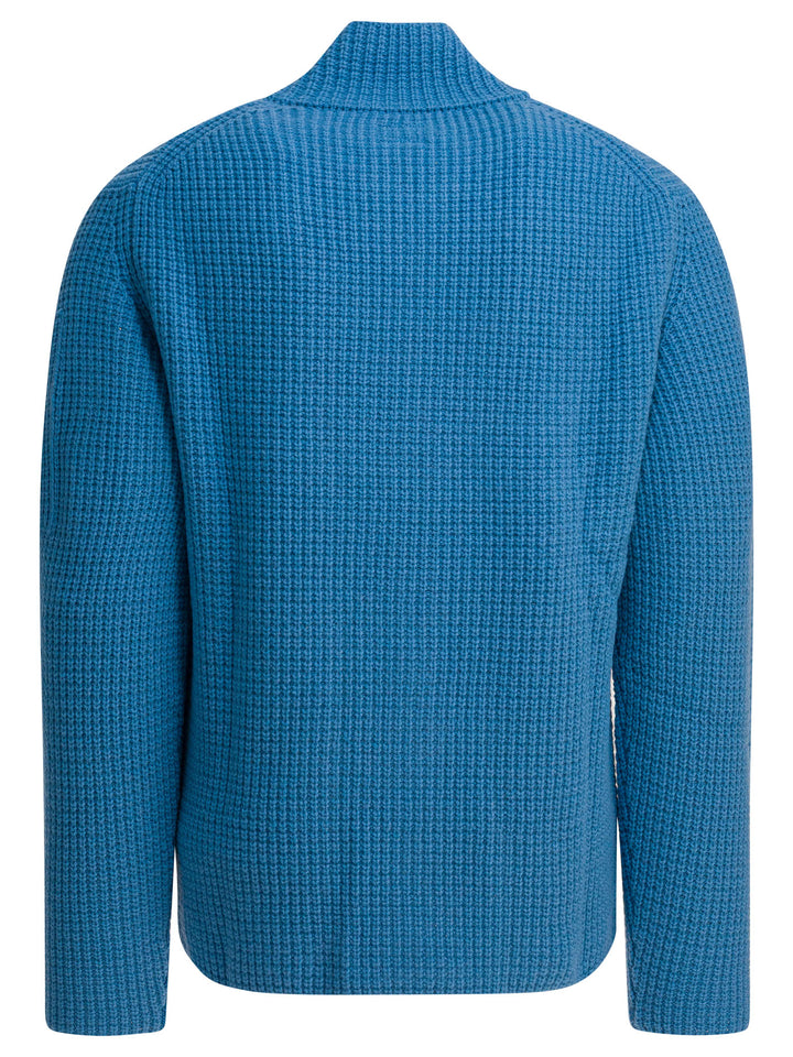 C.P. Company Grs Lambswool Sweater Knitwear - Blue | 595e09ab1ab01a5c38cfee6c6aee3d36a340a3f0