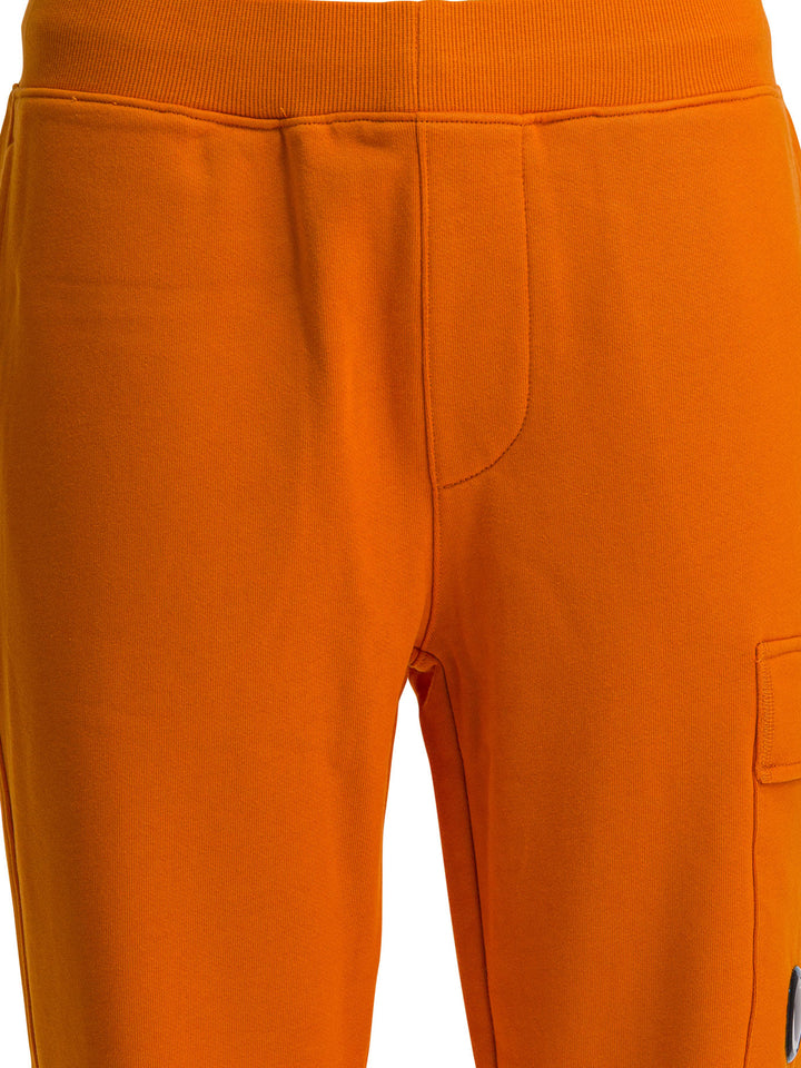C.P. Company Diagonal Raised Fleece Sweatpants Trousers - Orange | e02e410d1df585348ae35ce5733f6ba77ab35f64