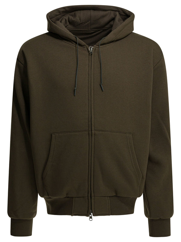 Zipper Hoodie Sweatshirts Brown