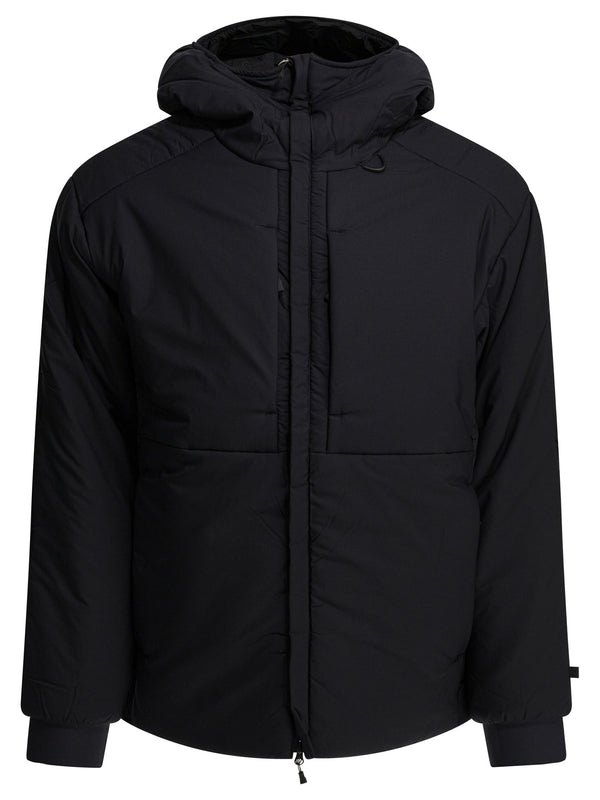 Short Down Jacket With Zipper And Hood Jackets And Coats Black