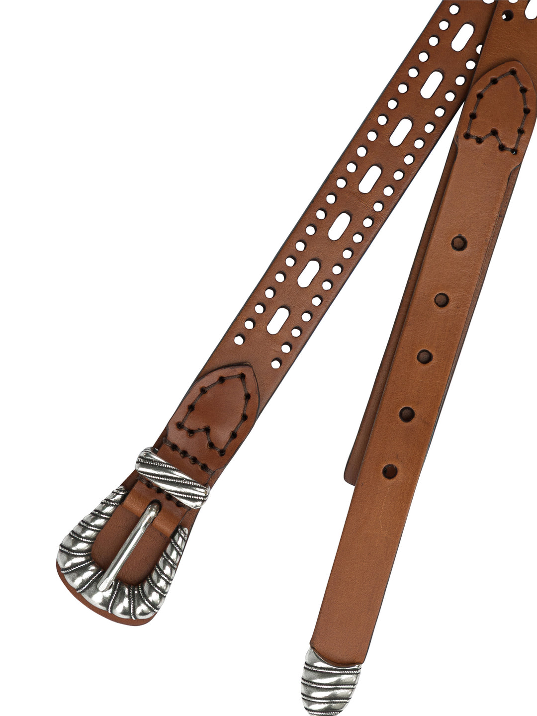 Etro Leather Belt With Perforated Details Belts - Brown | 0ac26a0ef96ad7d8eb2b17434c68416cf1776512