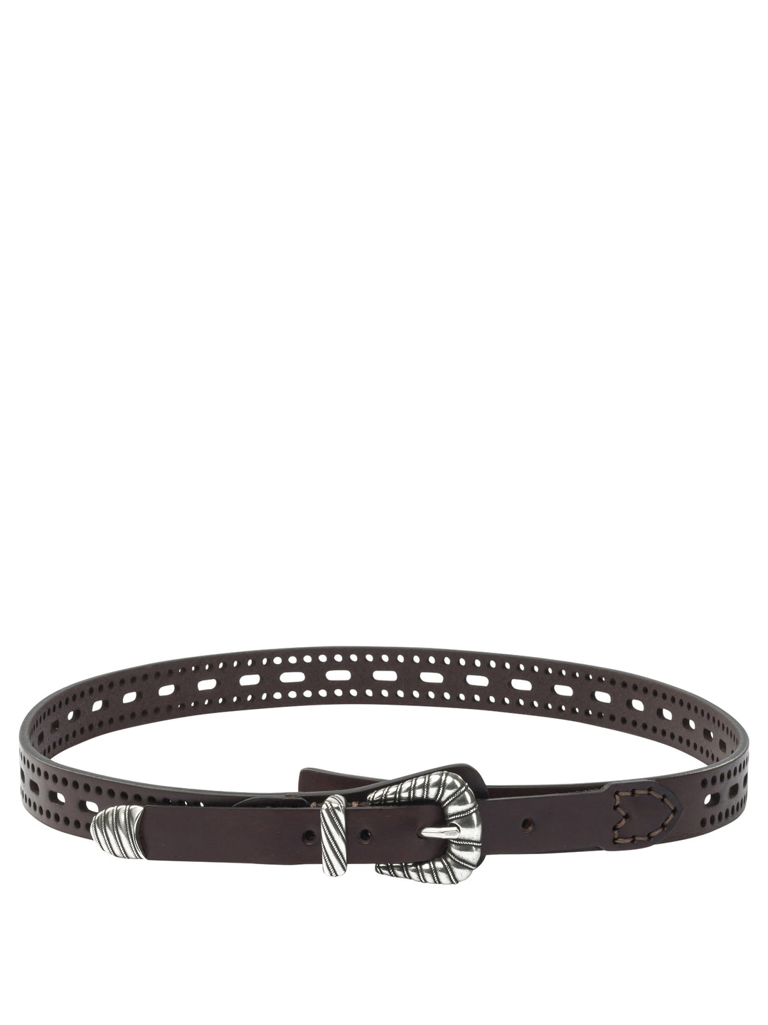 Etro Leather Belt With Perforated Details Belts - Brown | 2cb4b6793b779559838d9537aafb7f3281fd73a0