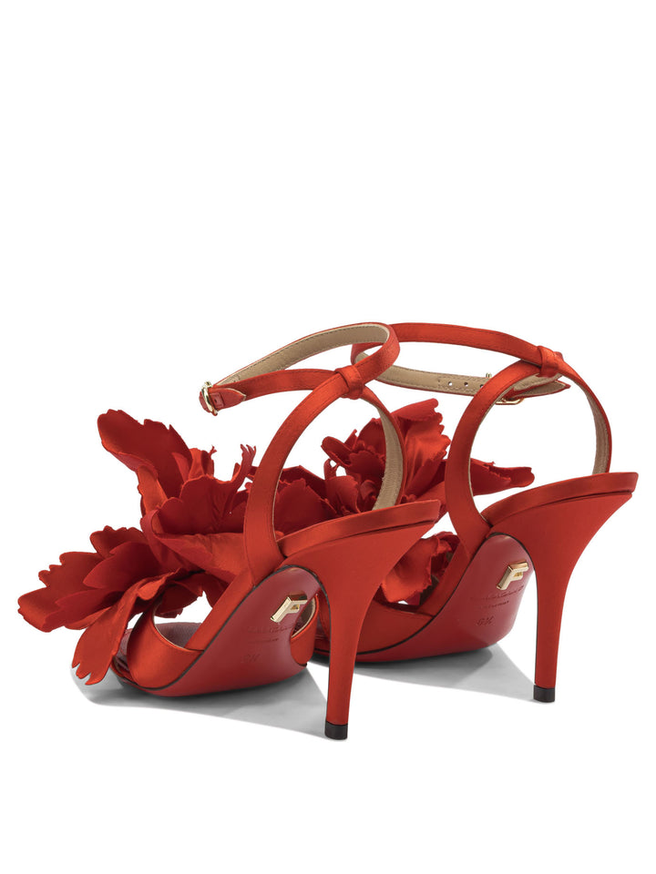 Ferragamo With Flower 90 Mm Sandals - Red | d4a333e3c74b6afec8705e1284a62afdbb3a5b91