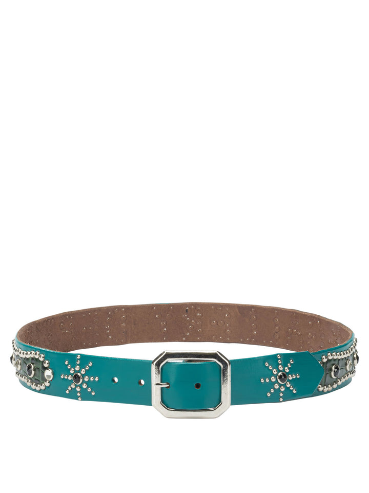 Gallery Dept. Leather Belt With Decorations Belts - Light blue | b7d7b2bfb497d8b34e67833f68c53b40fe75e183