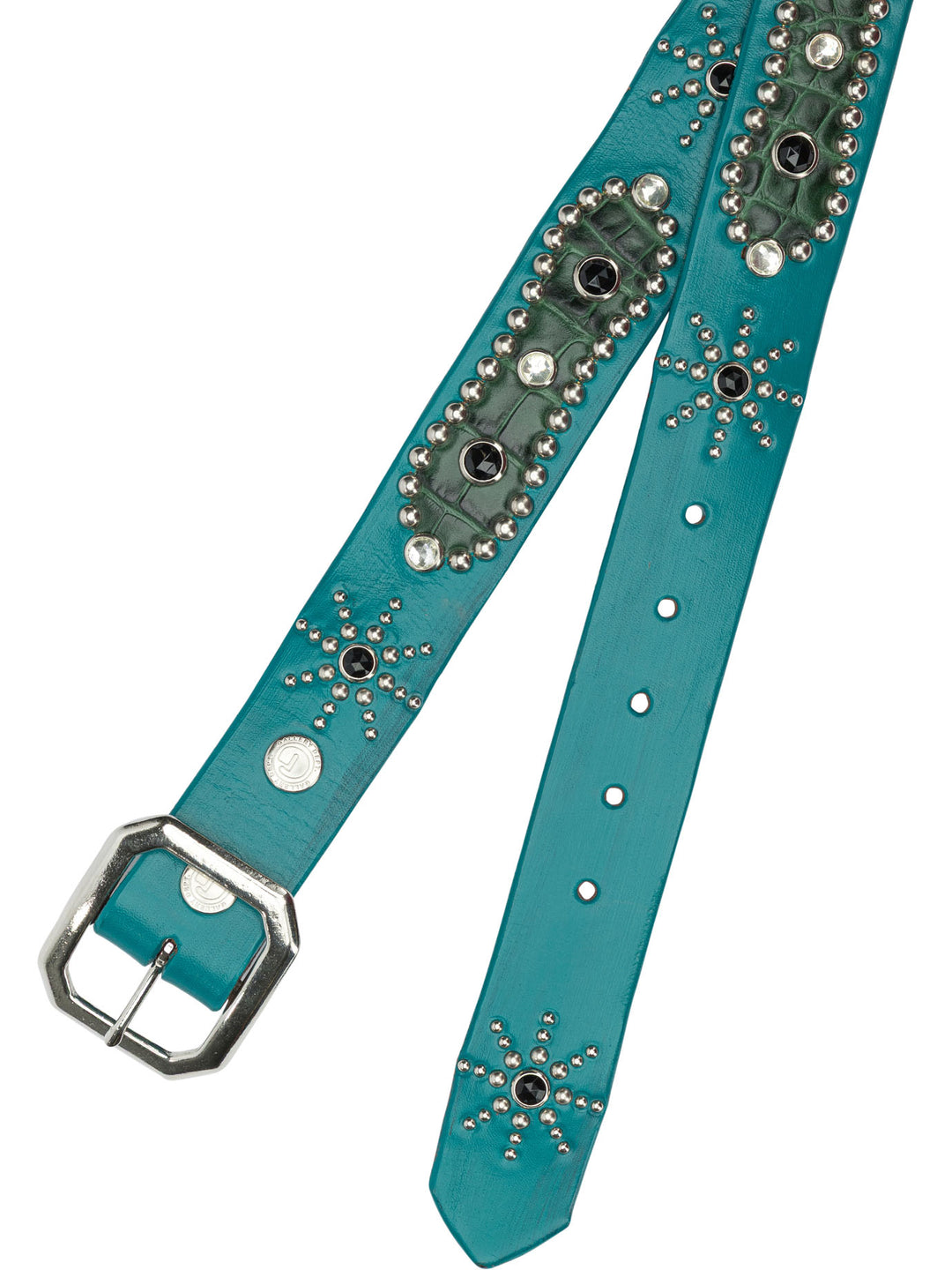 Gallery Dept. Leather Belt With Decorations Belts - Light blue | 2ef003d74958f472581ae15a081f19c69e2042fc