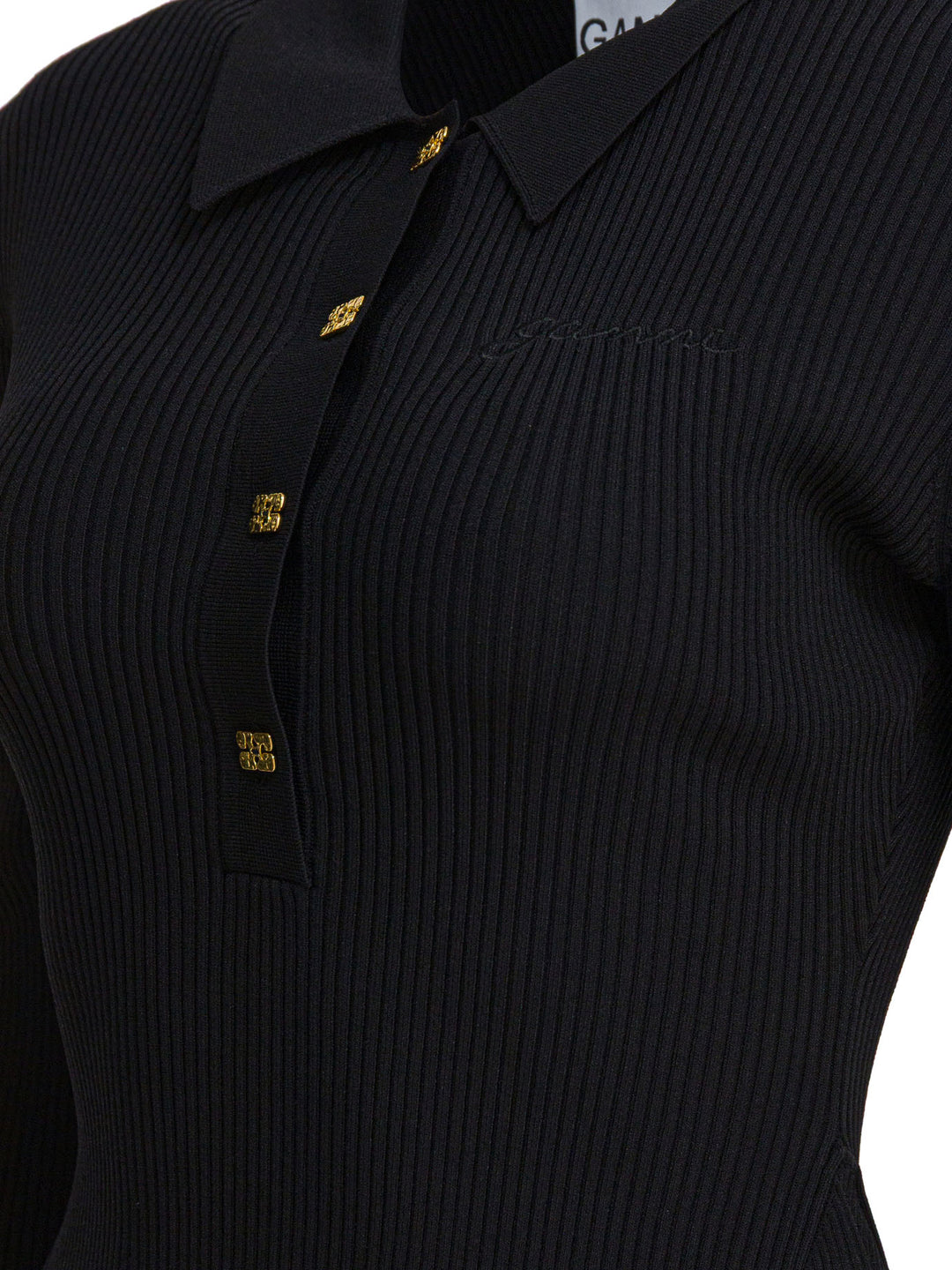 Ganni Flared Dress Dresses - Black | 9cb136a438e2bf1b7e13ee6dcbc9e94fa39b2cc1