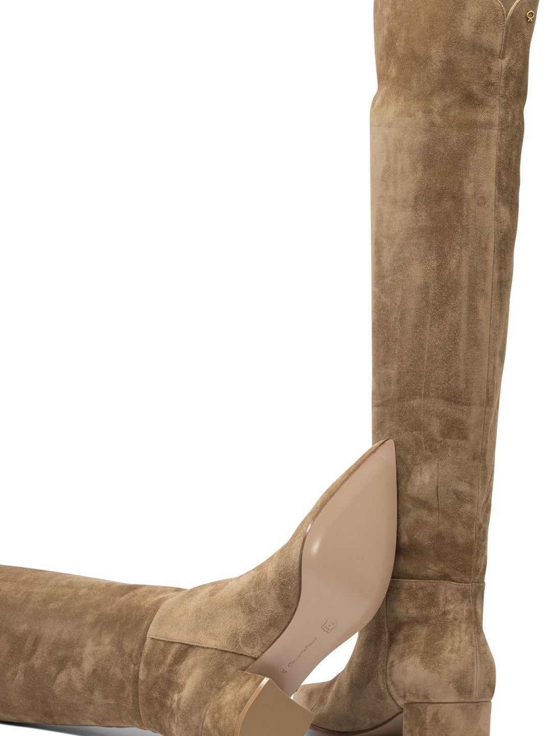 Gianvito Rossi Suede  45mm Boots - Beige | 1fdbd99509ccc4d31d885d5536c75121c53c1c1e