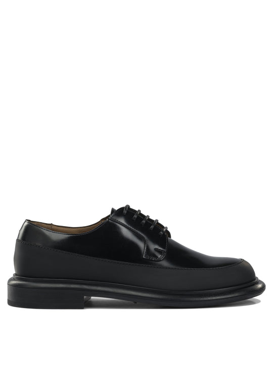 Leather Derby Lace-Ups Lace-Up Shoes Black