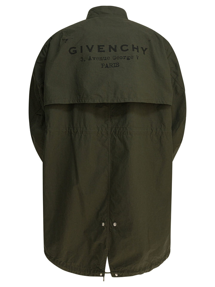 Givenchy Givenchy Print Parka Jackets and Coats - Green | fe6fcebc8439fb6461b6cb9c88f75528b4f4f196