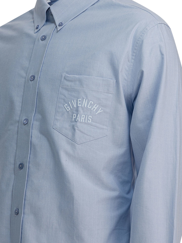Givenchy Cotton Shirt With Logo Shirts - Light blue | b8ee53084df1716eb7b75dd00f5a992ef8bcb169