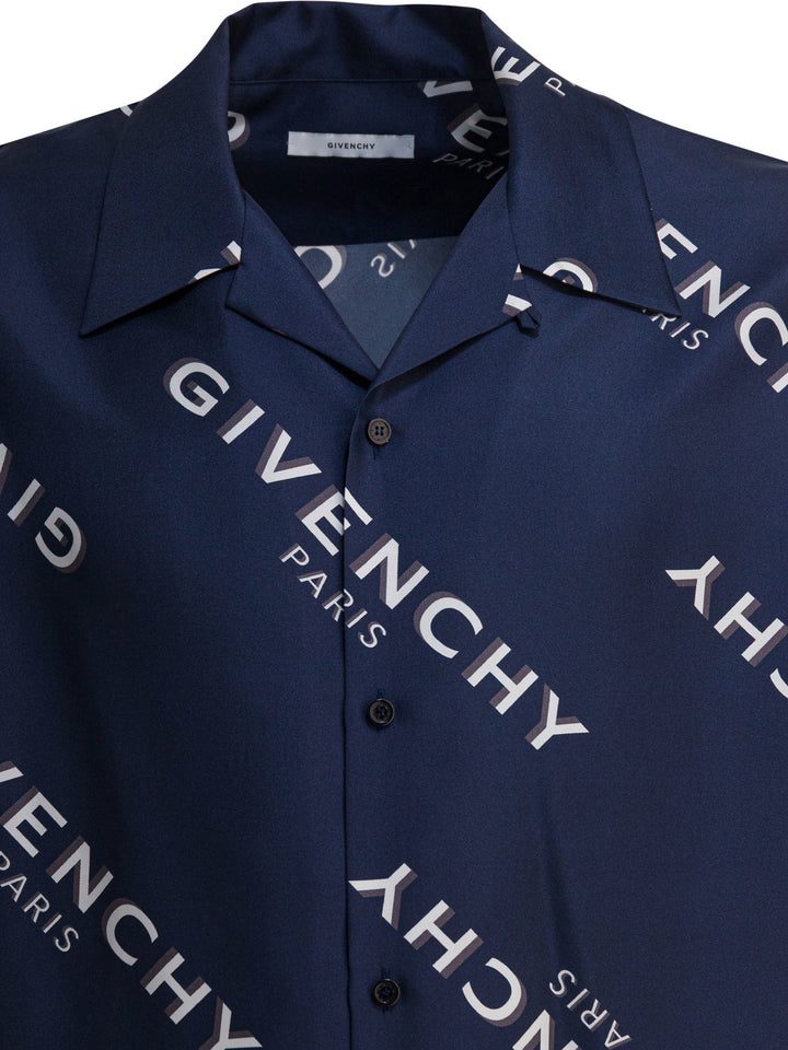 Givenchy Silk Bowling Shirt Shirts - Blue | 6c6e39d733da4d7423f39bb84d440a414543c085