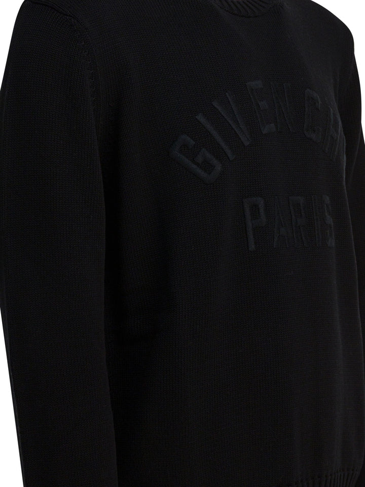 Givenchy Givenchy Paris" Crewneck Sweater Knitwear - Black | 6f7e2f267de5c8a7a68ddd812cb4ea8c209508ed