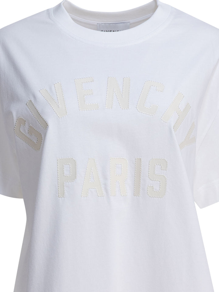 Givenchy T-Shirt With Givenchy Paris Logo T-shirts - White | 137d7cd7496b471f8804426a87fe5b6df68b6f91