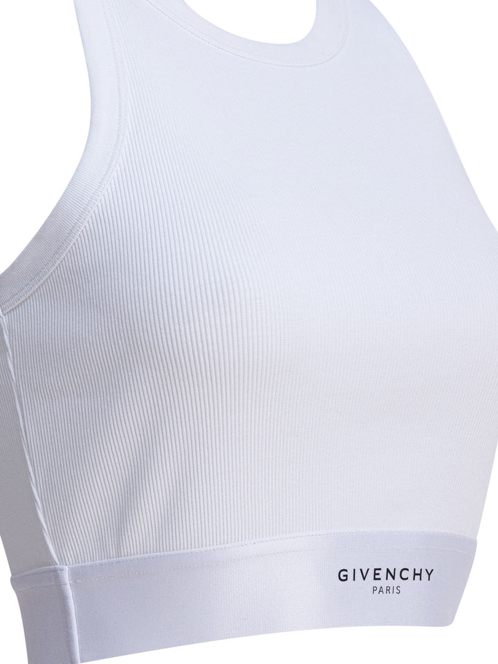 Givenchy Cropped Tank Top With Logo Tops - White | 74b6746d6e49ce564e73e26731bde8cf94e278c6