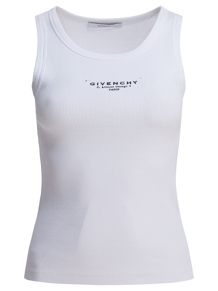 Givenchy Cotton Tank Top With Logo Tops - White | f70e0b977720e7308a40fac254ef7f6915e1f90e