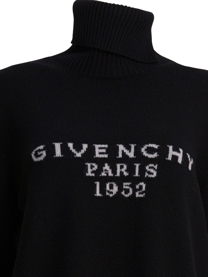 Givenchy Givenchy Paris 1952" Turtleneck Sweater Knitwear - Black | 121df5945a8de112cfb0dfb2bfe9252ae5cf9f77