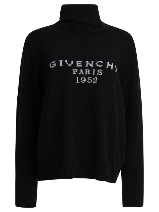 Givenchy Paris 1952" Turtleneck Sweater Knitwear Black